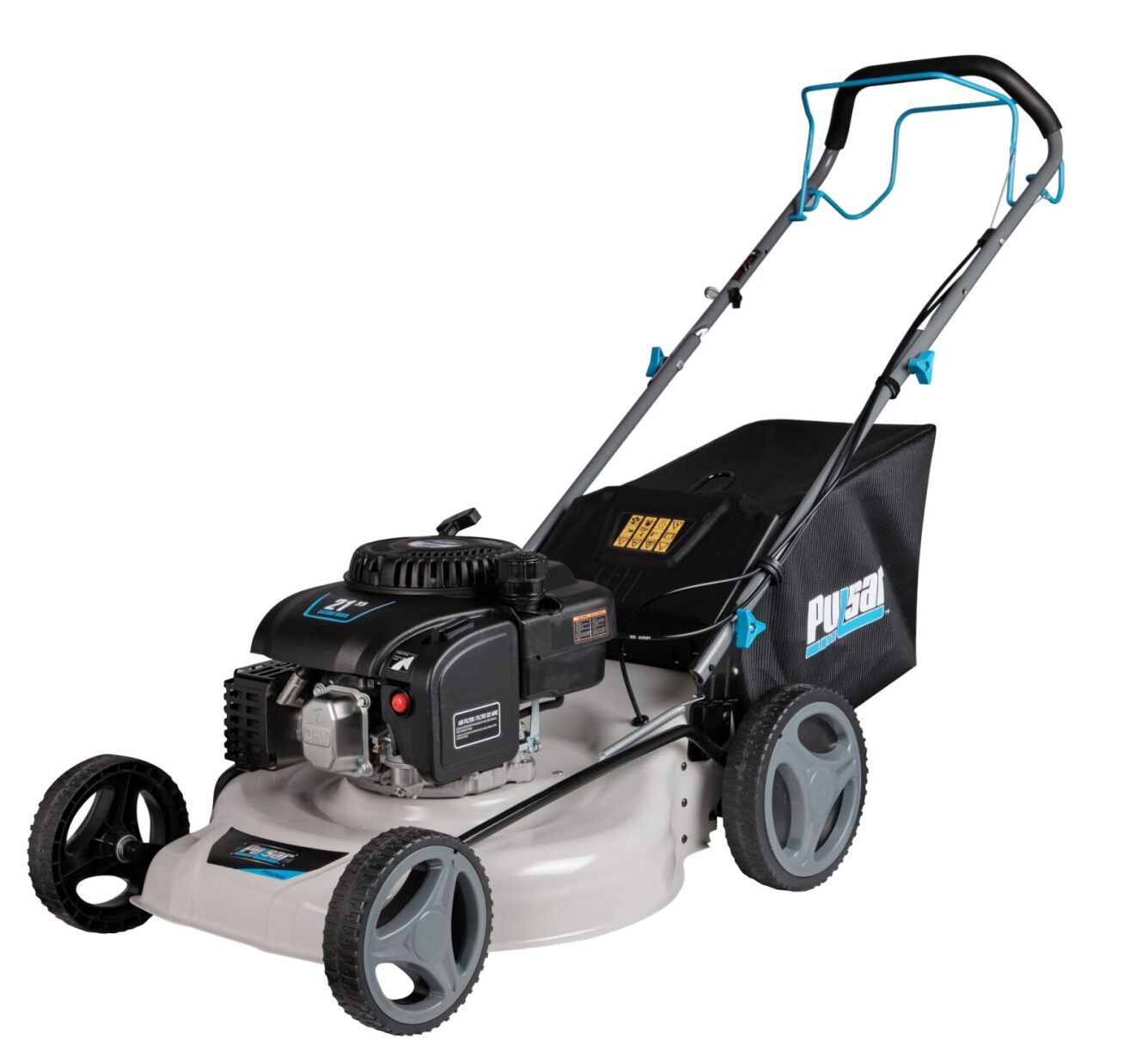 21in Self Propelled Push Mower with Side Discharge, Mulching, Rear Bag