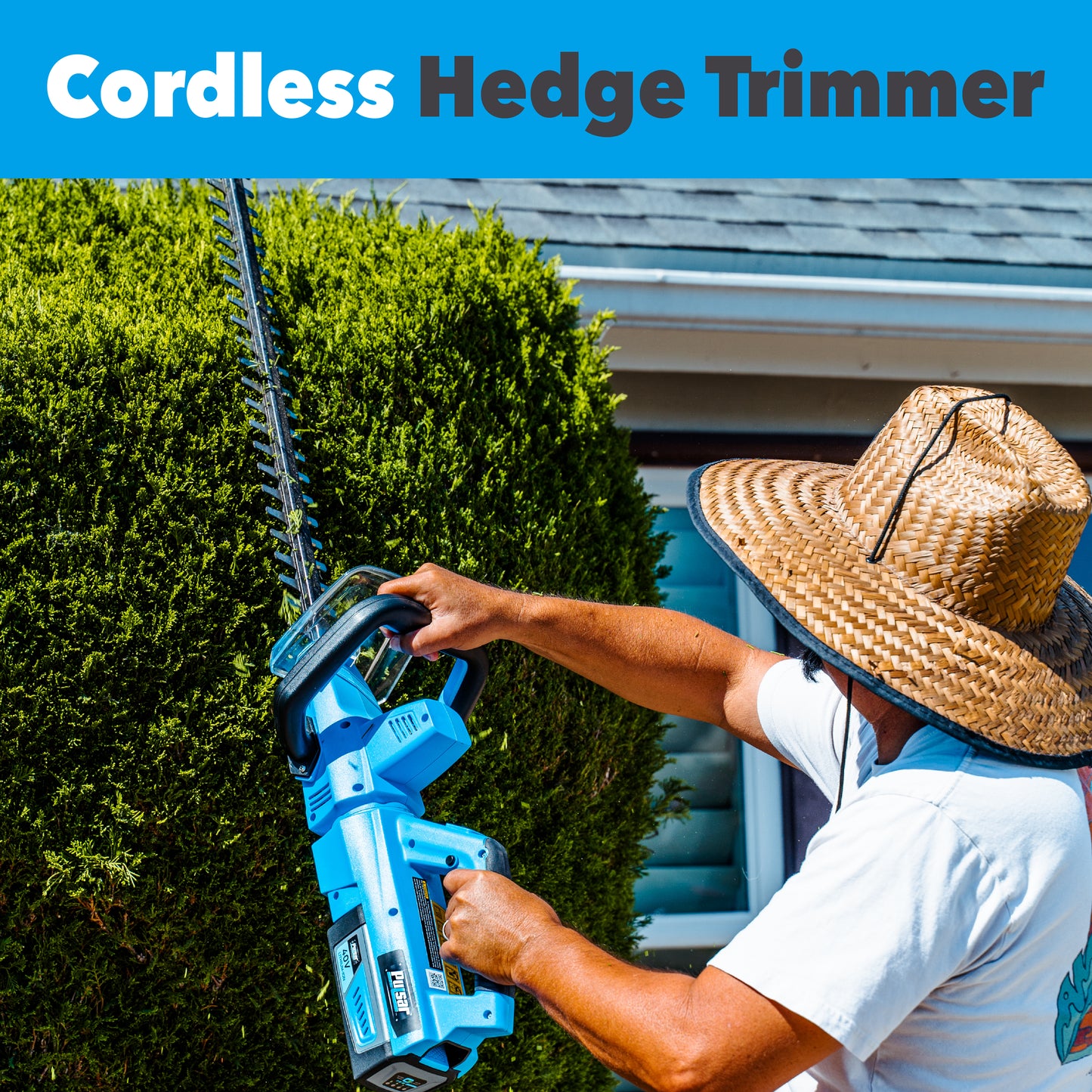 40V Cordless Lithium Battery Hedge Trimmer