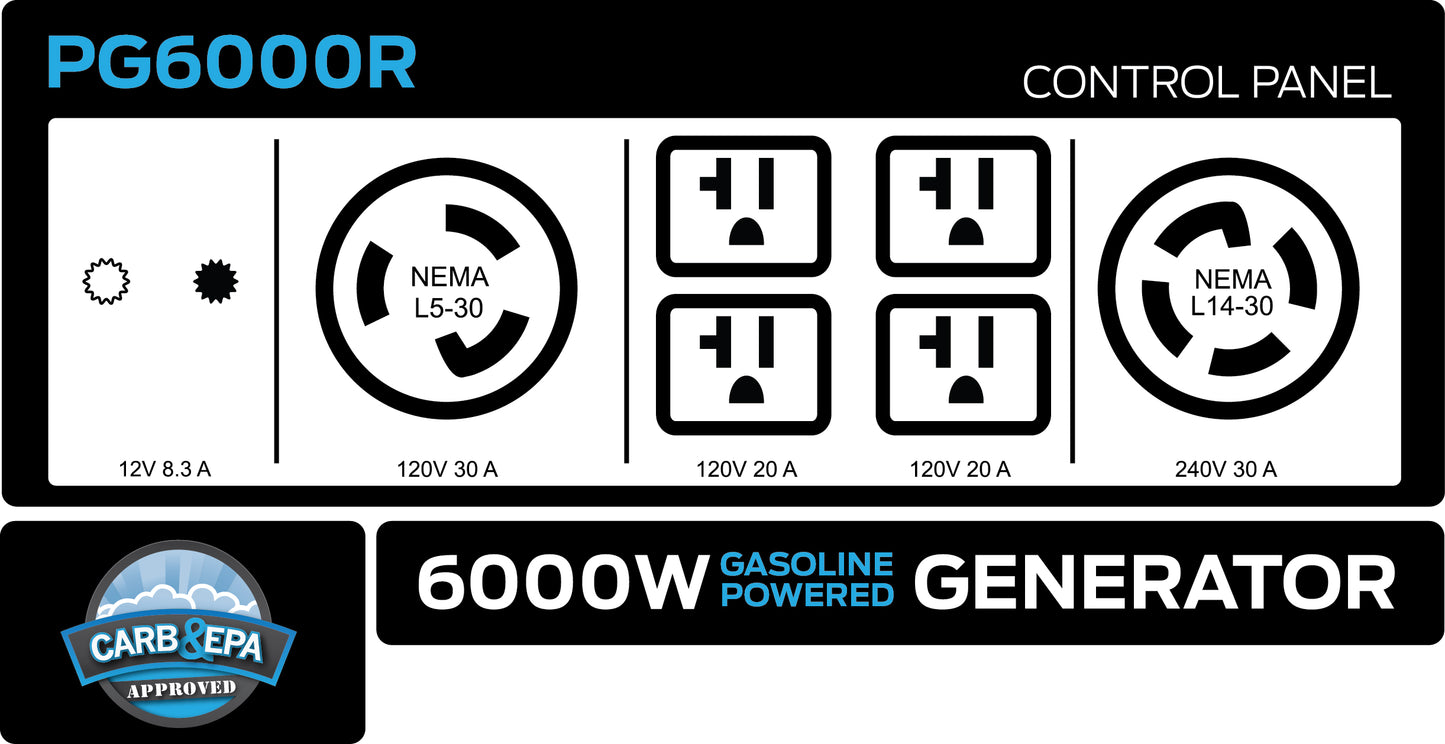 6000W Gas Powered Generator