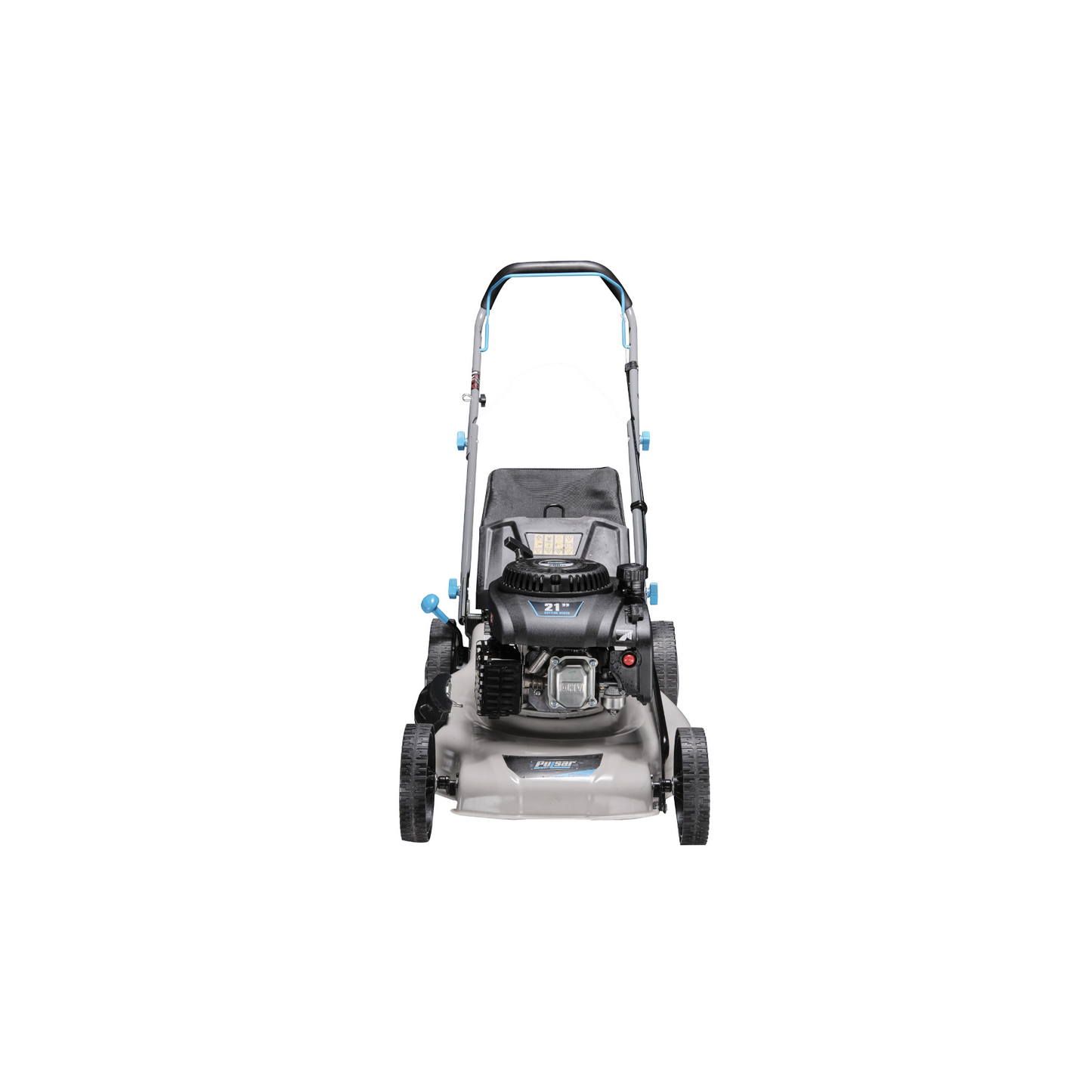 21in Walk Behind Push Mower with Side Discharge, Mulching, Rear Bag