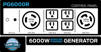6000W Gas Powered Generator